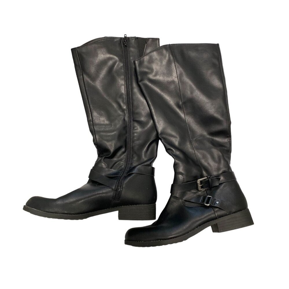 Styleā & Co Black Marliee Tall Riding Boots Women Size 10M